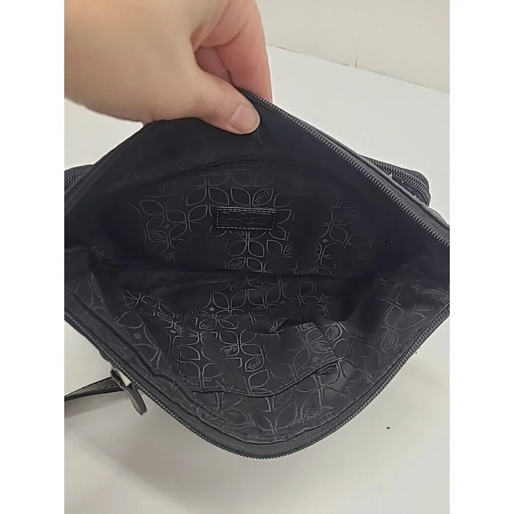 Fossil Black Pebbled Leather Crossbody Purse Adjustable Strap